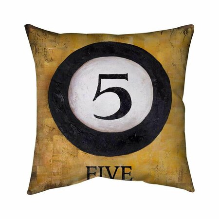 FONDO 20 x 20 in. Billiard Ball No5-Double Sided Print Indoor Pillow FO3326529